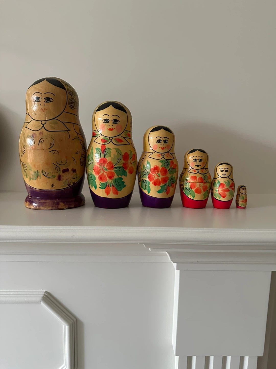 Set of 6 Wooden Matryoshka Dolls