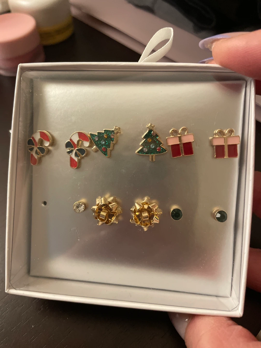 Christmas Stud Earring Set - Candy Cane, Tree, Gift Box