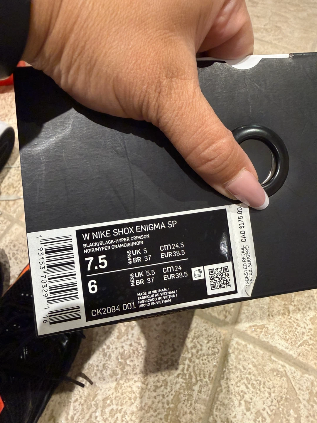 Nike Shox Enigma SP Shoes Black/Hyper Crimson - photo 3