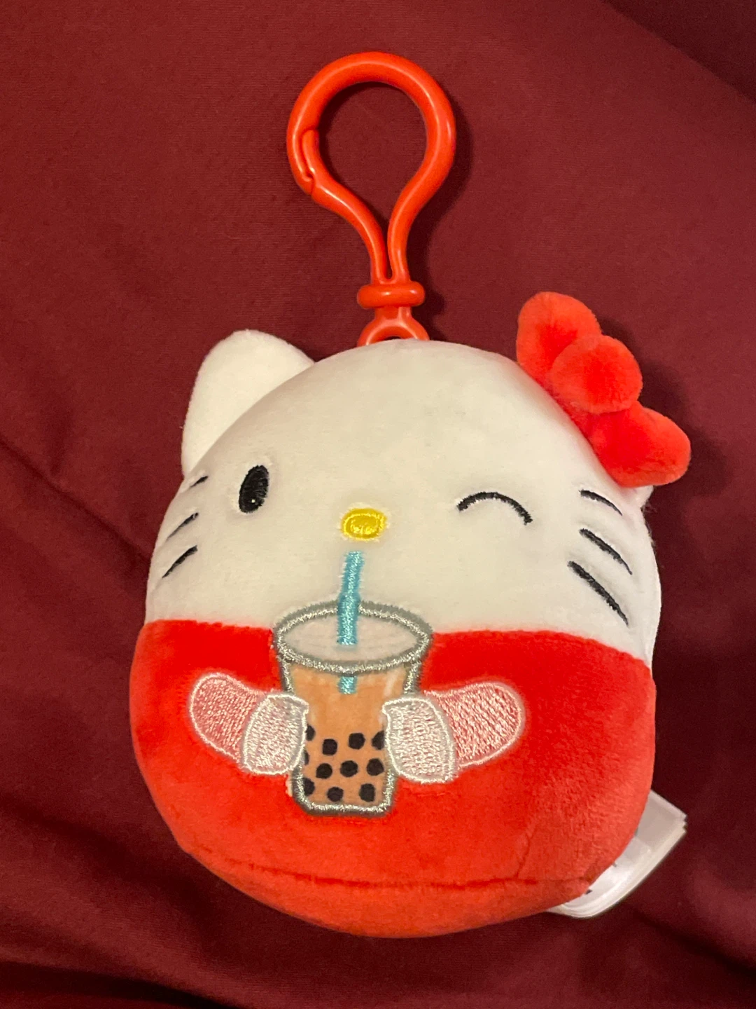 Hello Kitty Boba Plush Keychain Clip