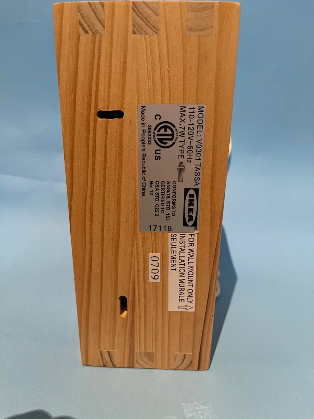2 IKEA TASSA Wall Mount Lamp, Wood and Black - photo 5