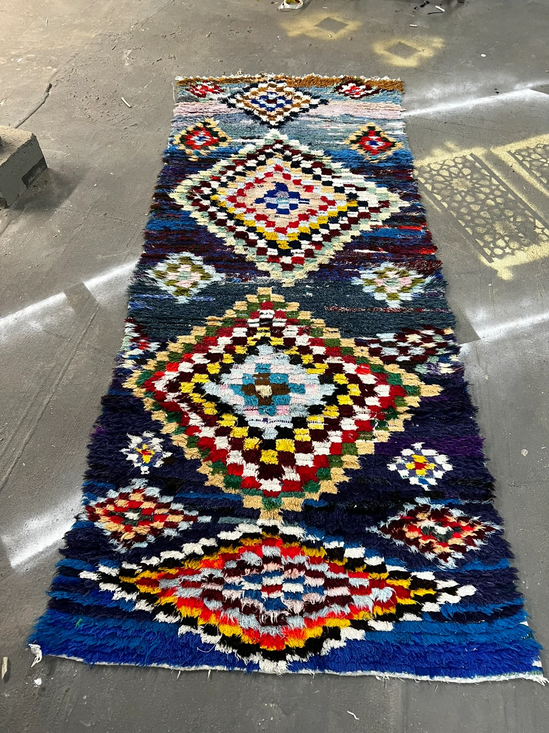 Handwoven Moroccan Runner Rug - Colorful Geometric Pattern - photo 2