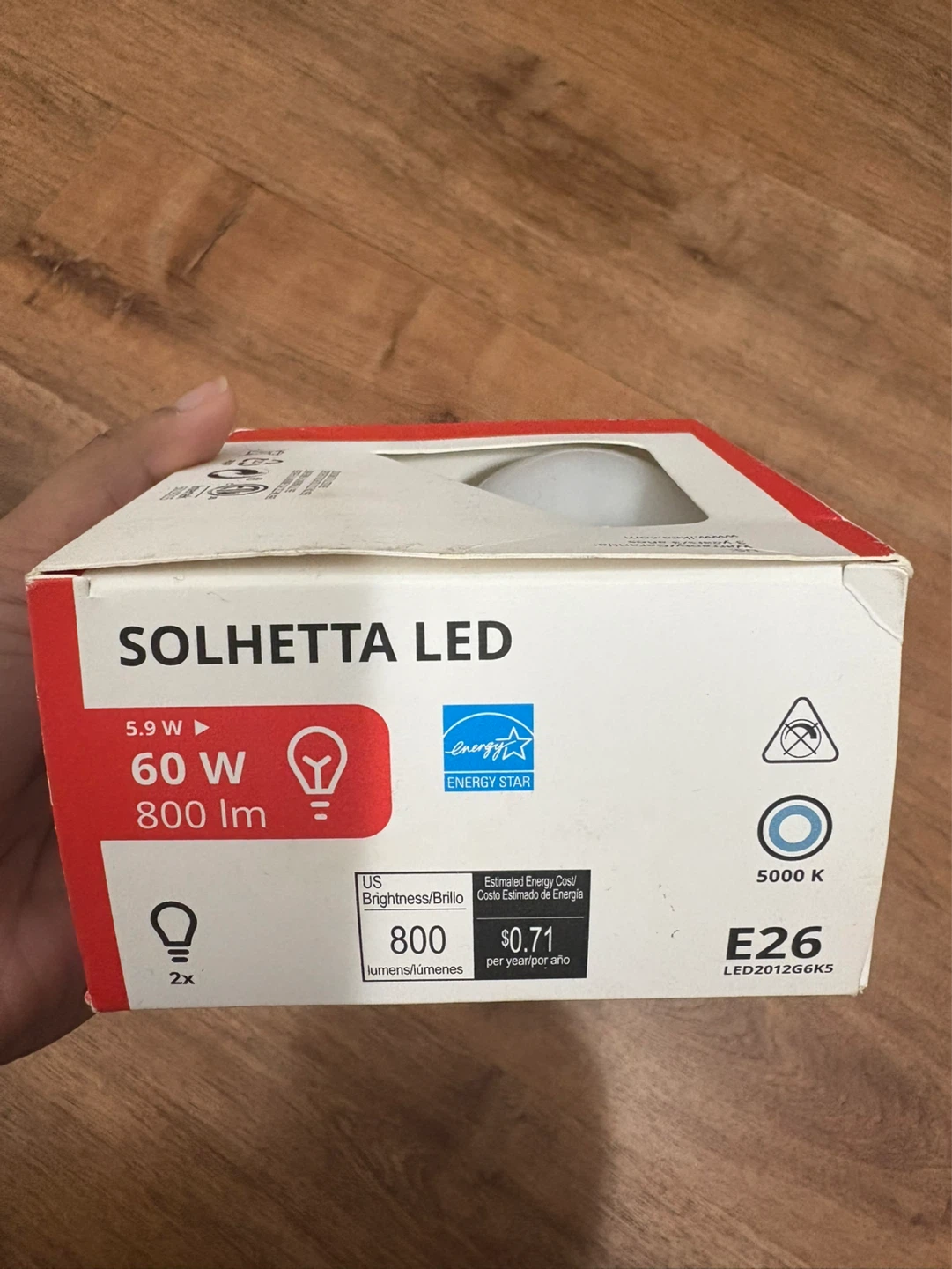 Pack of 2 Sollhetta LED Light Bulb - 60W, 800 Lumens