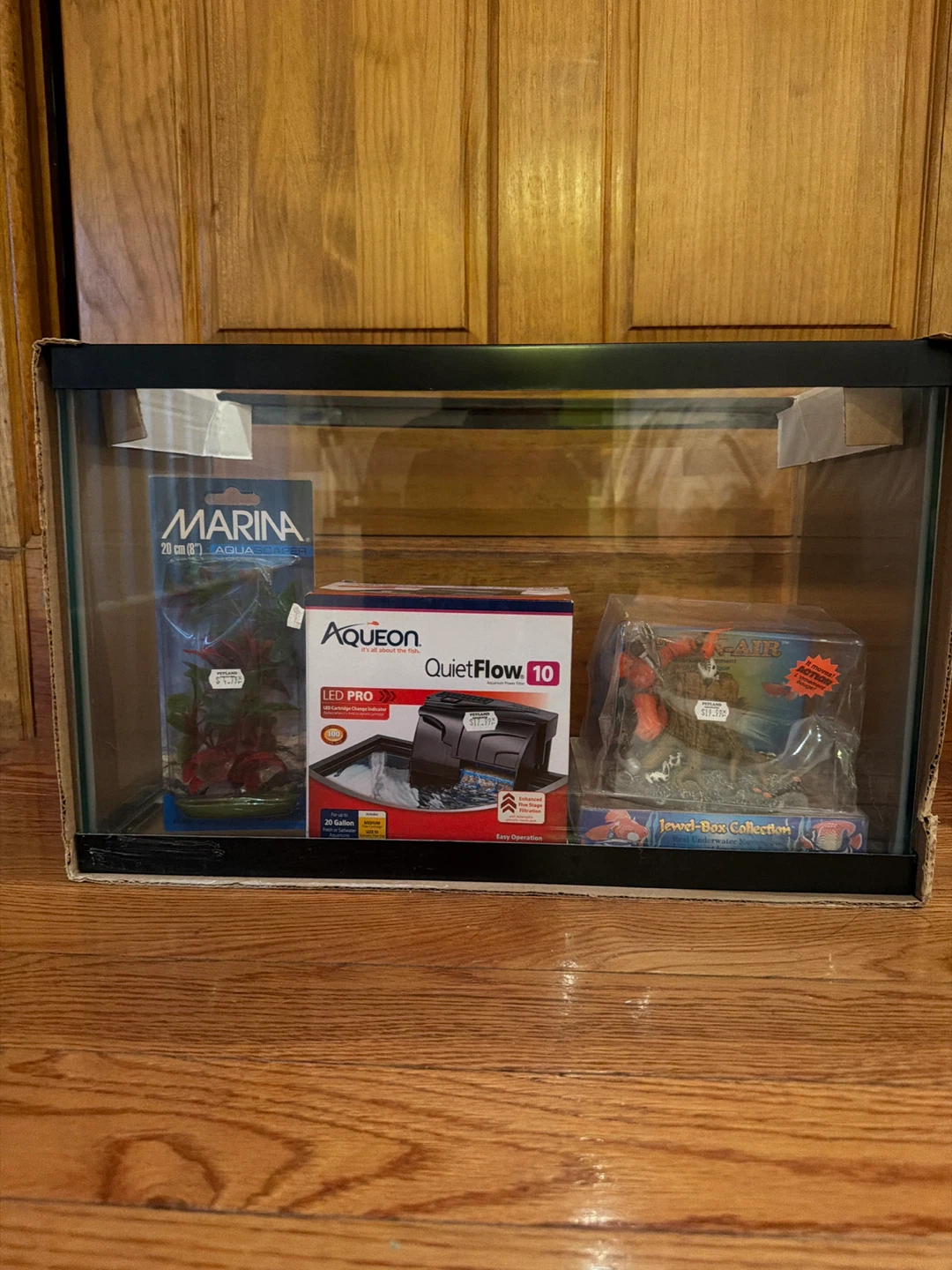 Aquarium Starter Kit with Marina Decorations and Aqueon Filter
