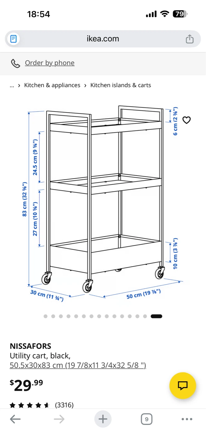 Moving sale—IKEA NISSAFORS Utility Cart, Black - photo 3