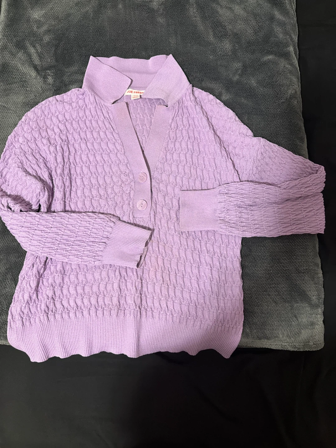 Joe Fresh Purple Collared Knit Sweater - XL