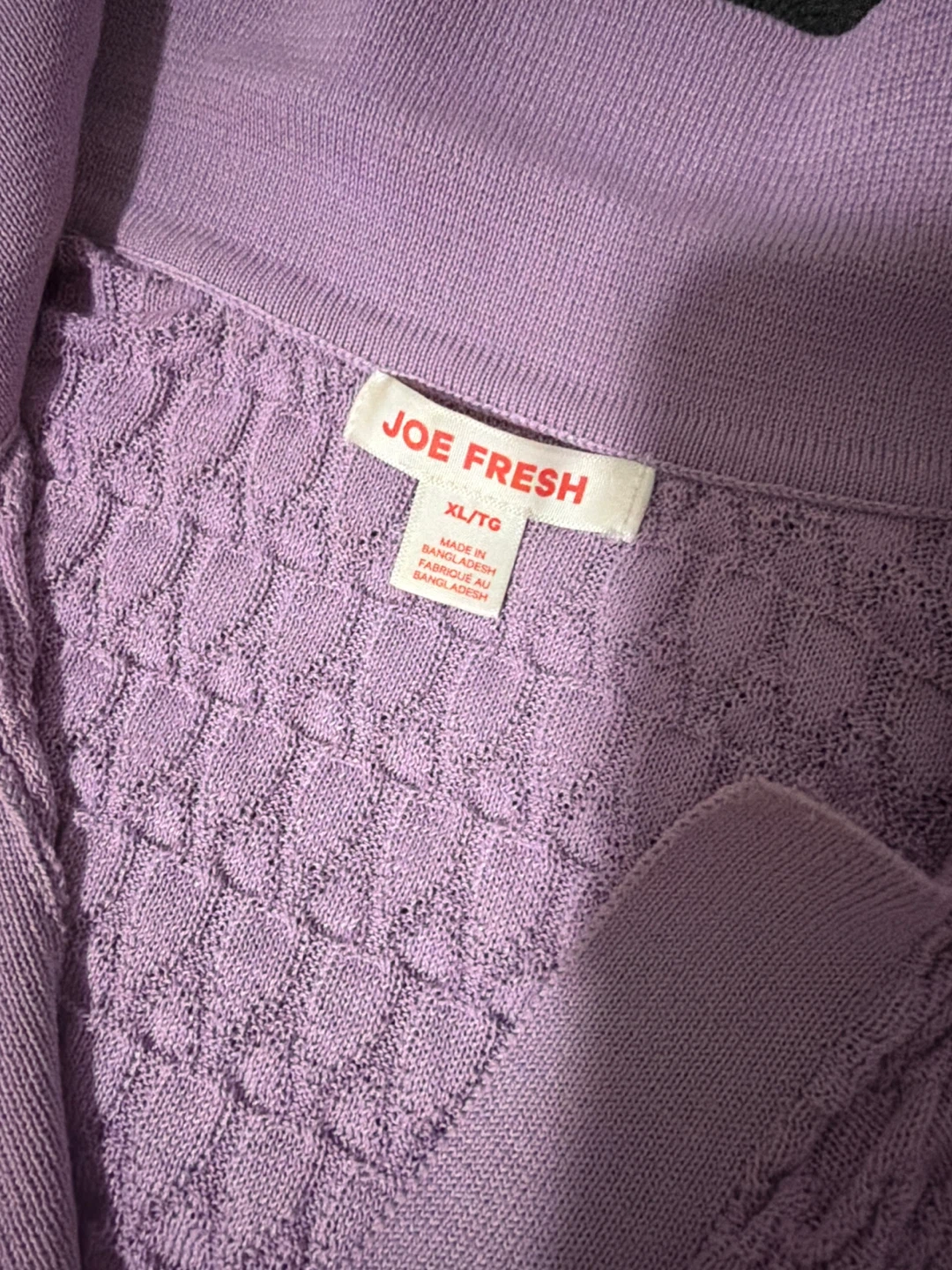 Joe Fresh Purple Collared Knit Sweater - XL - photo 2