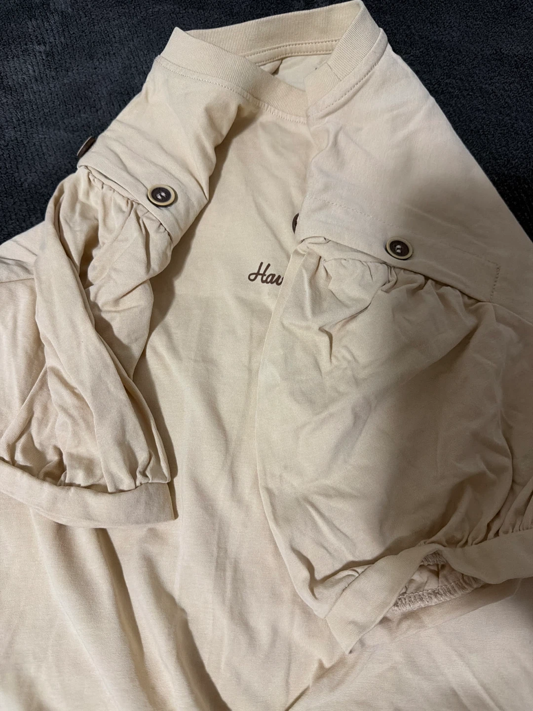 KK Youth T-Shirt Size 170/76A Tan "Have a good day" Graphic - photo 3