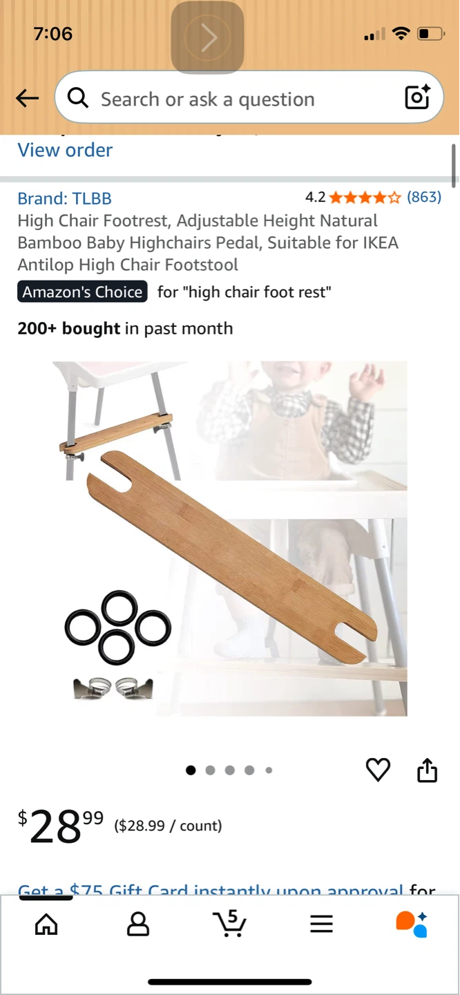 TLBB Bamboo High Chair Footrest for IKEA Antilop