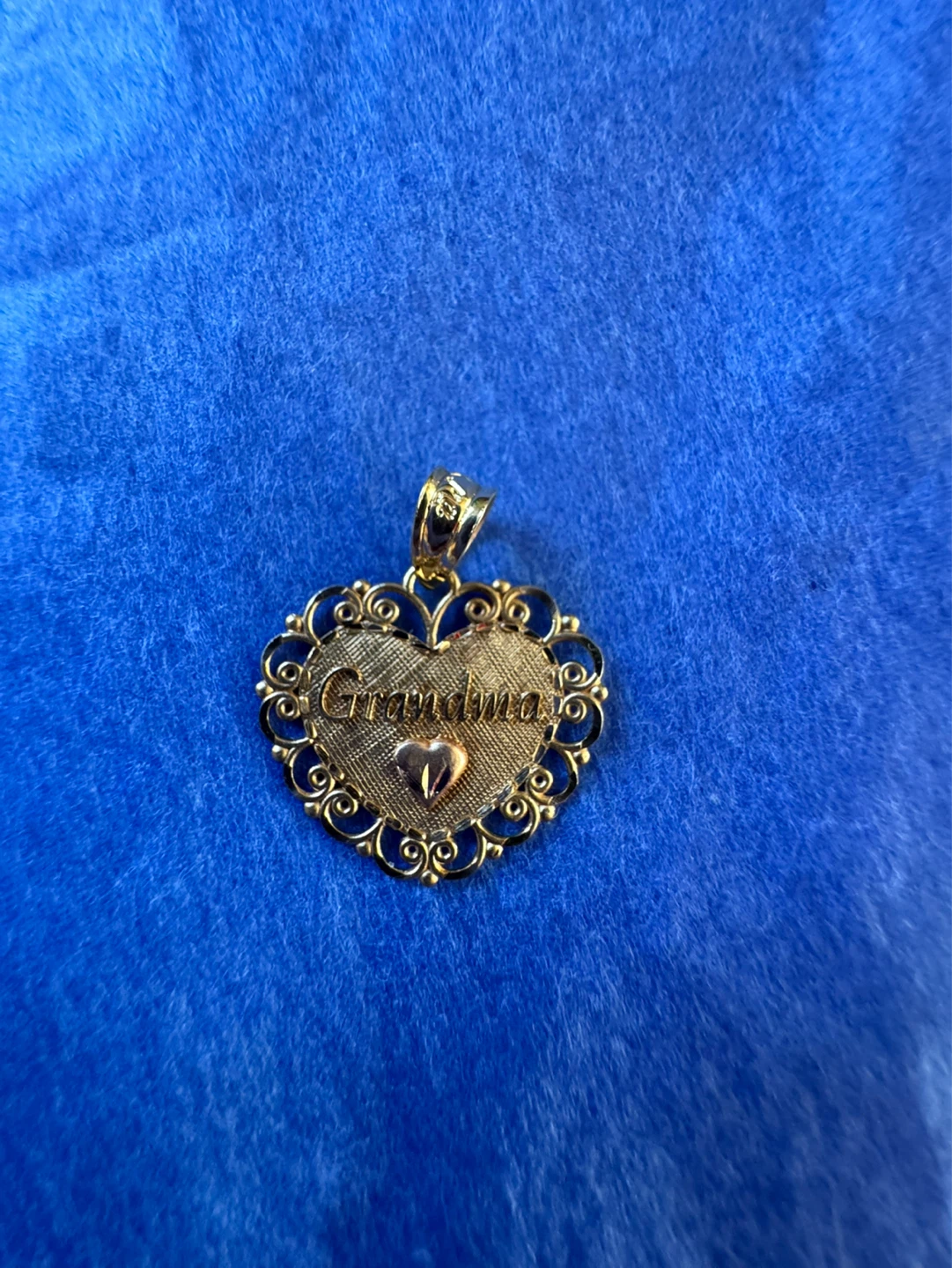 10K gold Grandma Heart Pendant with Chain