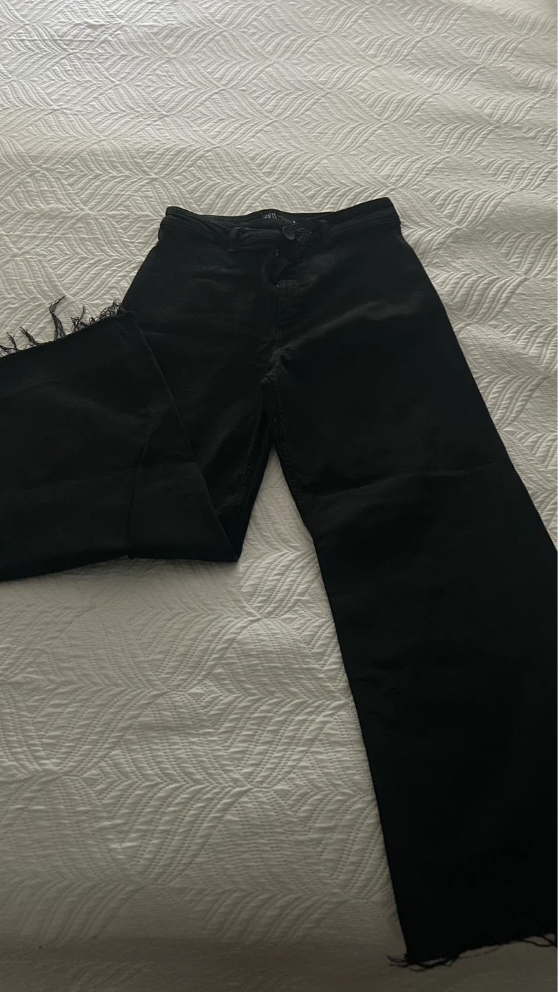 Zara The Marine Straight Black Jeans Size EUR 42