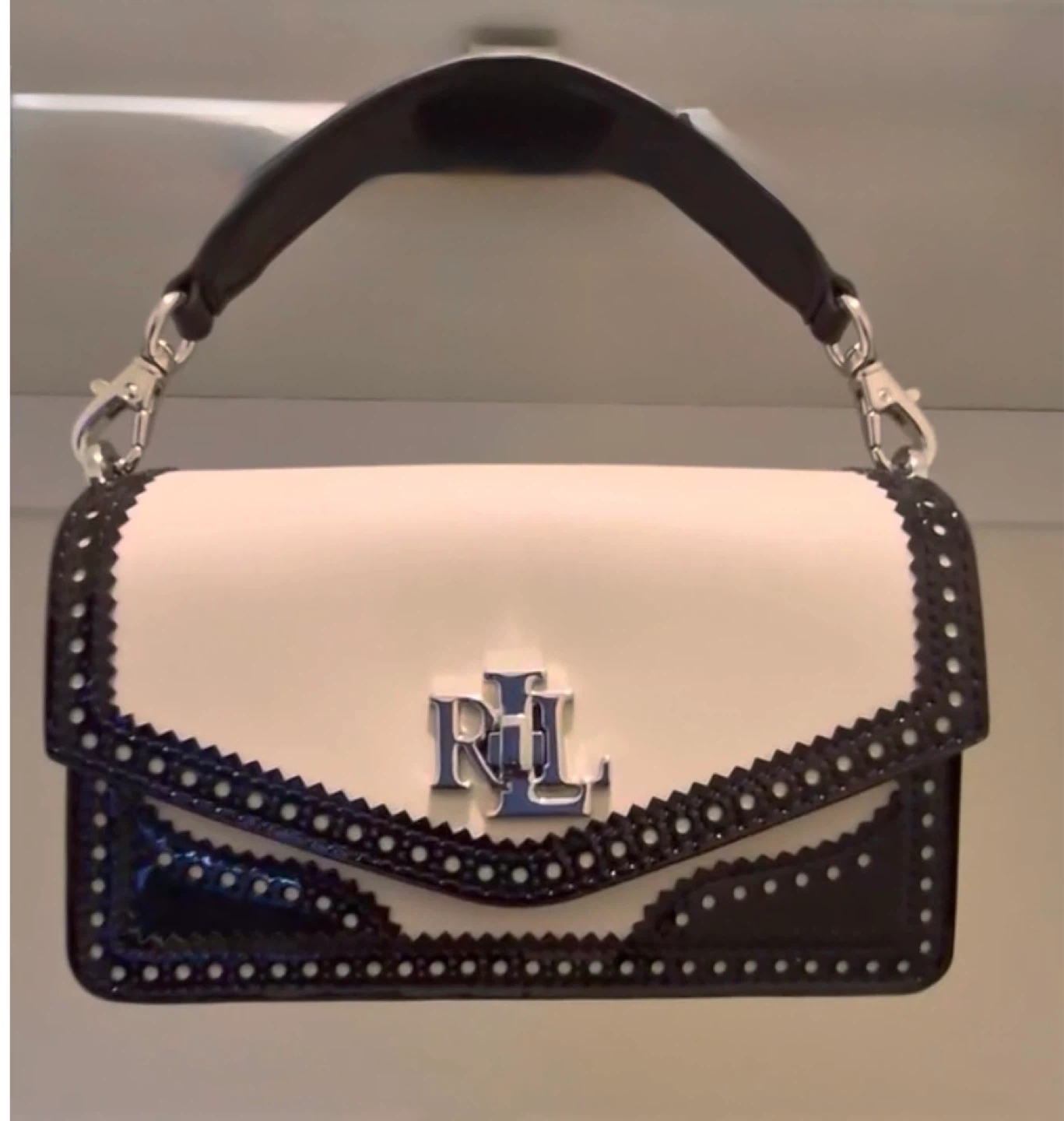 Lauren Ralph Lauren Tayler black and white bag