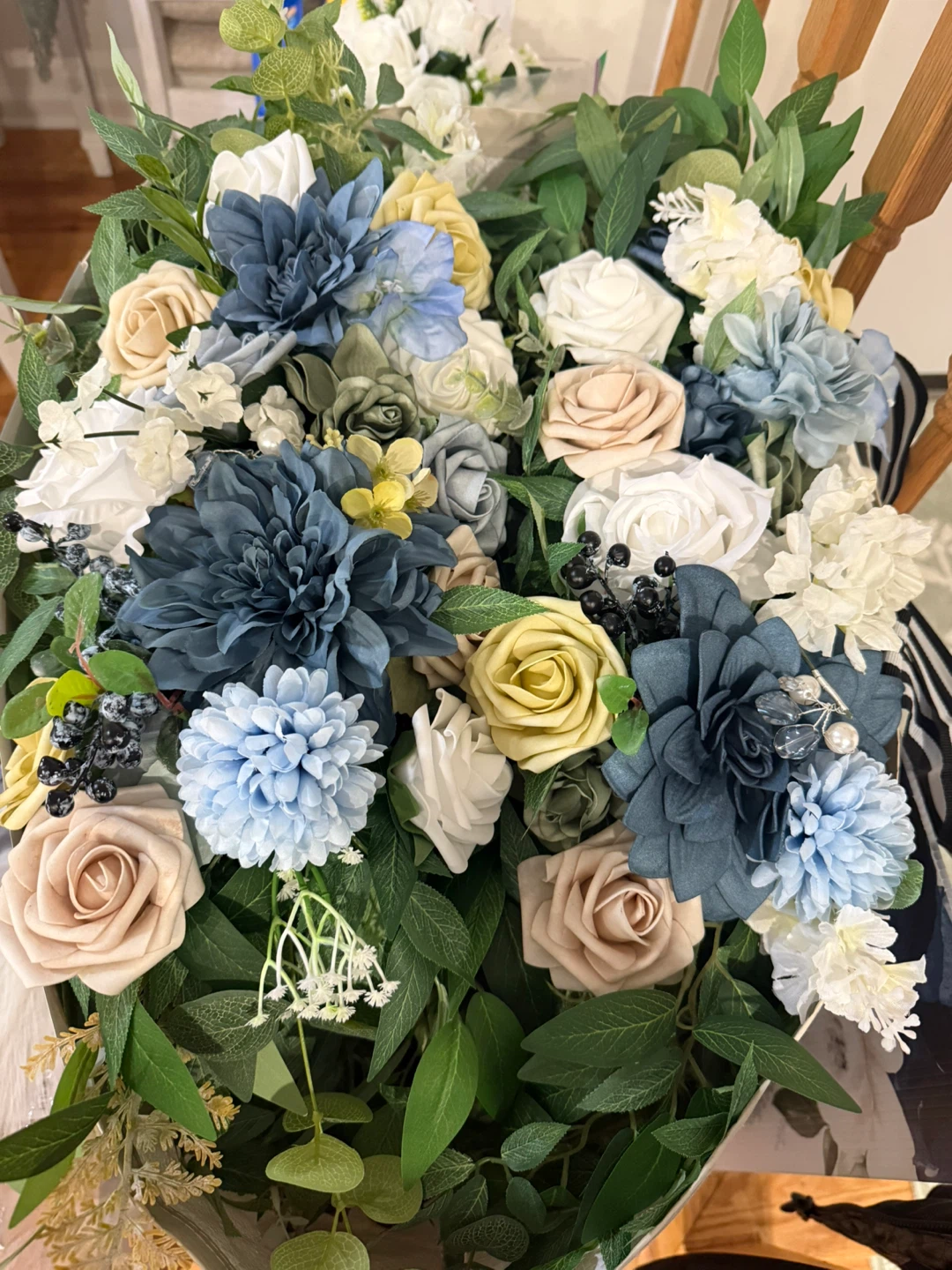 Artificial Flower Arrangement - Blue, Beige, Yellow - photo 2