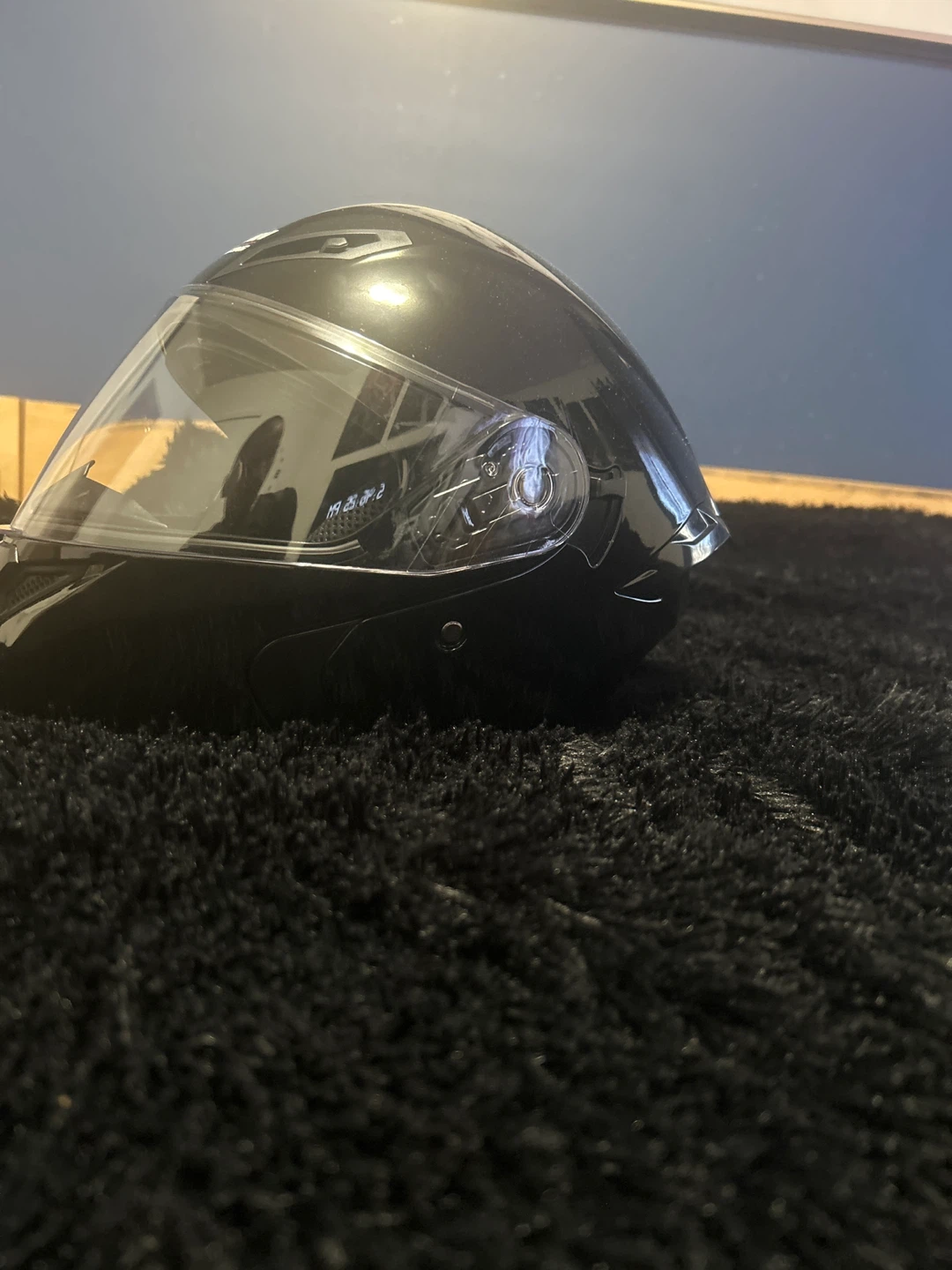 CROWN RACING Motorcycle Helmet - Black - photo 2