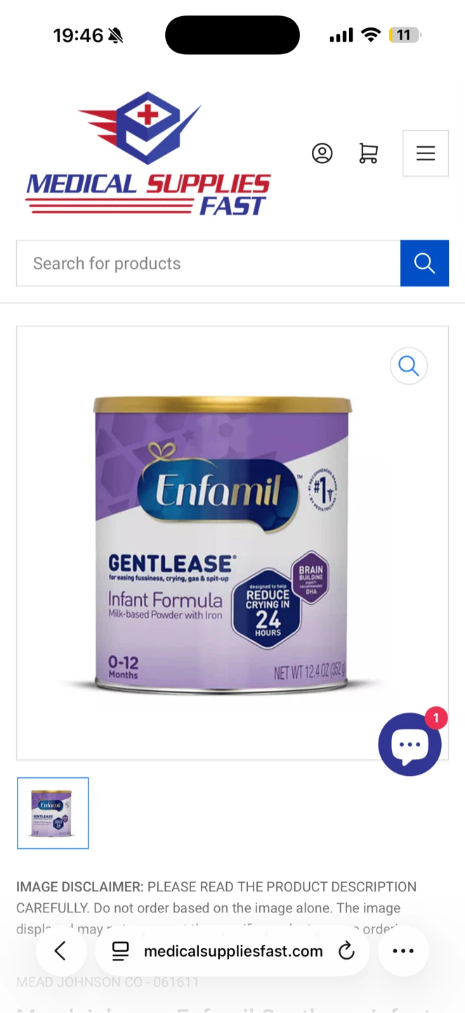 Enfamil Gentlease Infant Formula, 12.4 oz