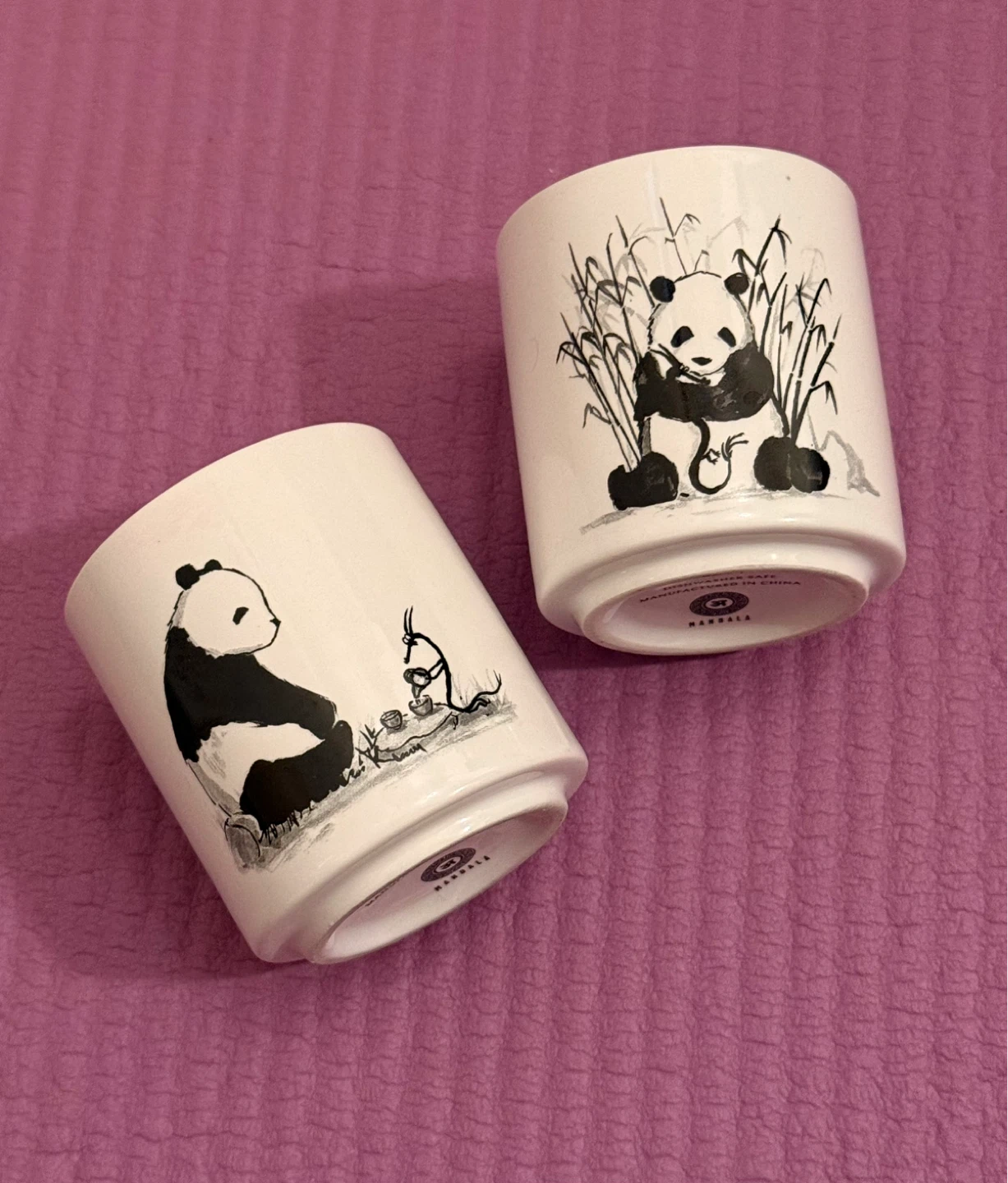 Set of 2 Ceramic Panda Design Tumblers