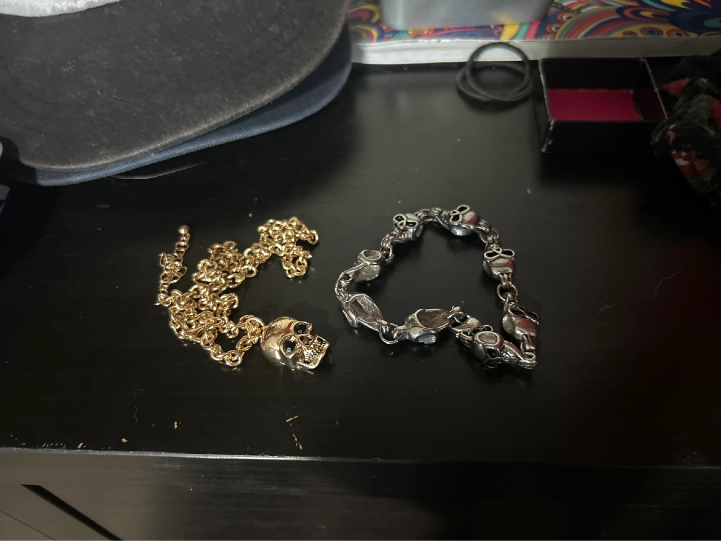 Skull Necklace and Bracelet Set