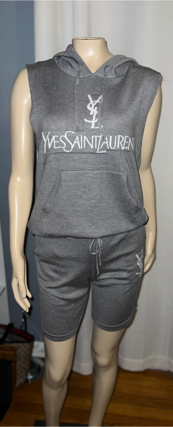 YSL Sleeveless Hoodie & Shorts Set - photo 3