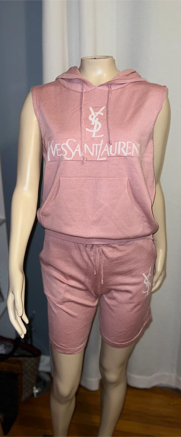 YSL Sleeveless Hoodie & Shorts Set - photo 2