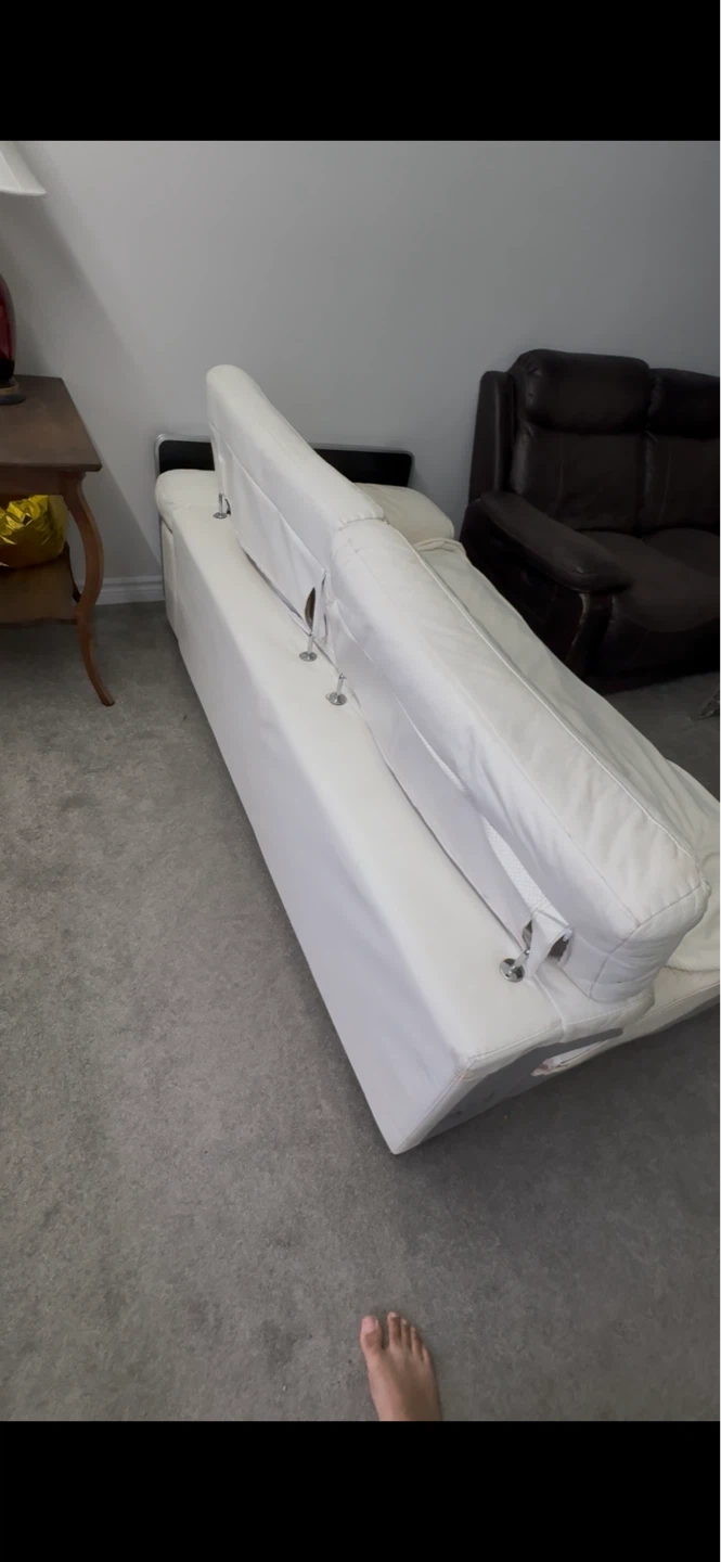 White Leather Sofa - photo 2