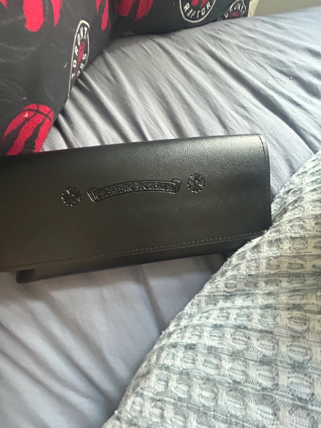 Chrome Hearts Black Leather Glasses Case