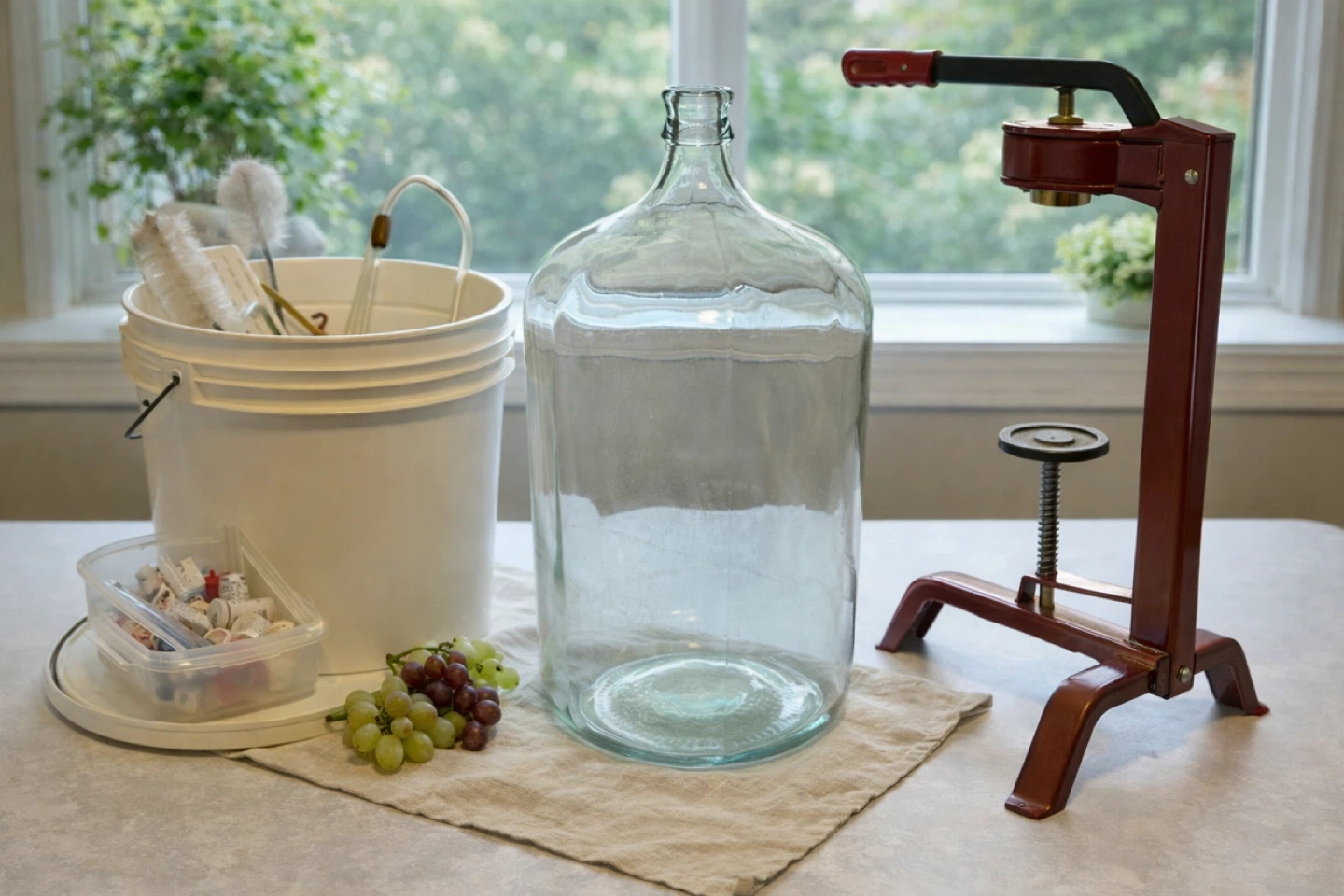 Complete Wine Making Kit – Carboy, Fermenter, Corker + Supplies