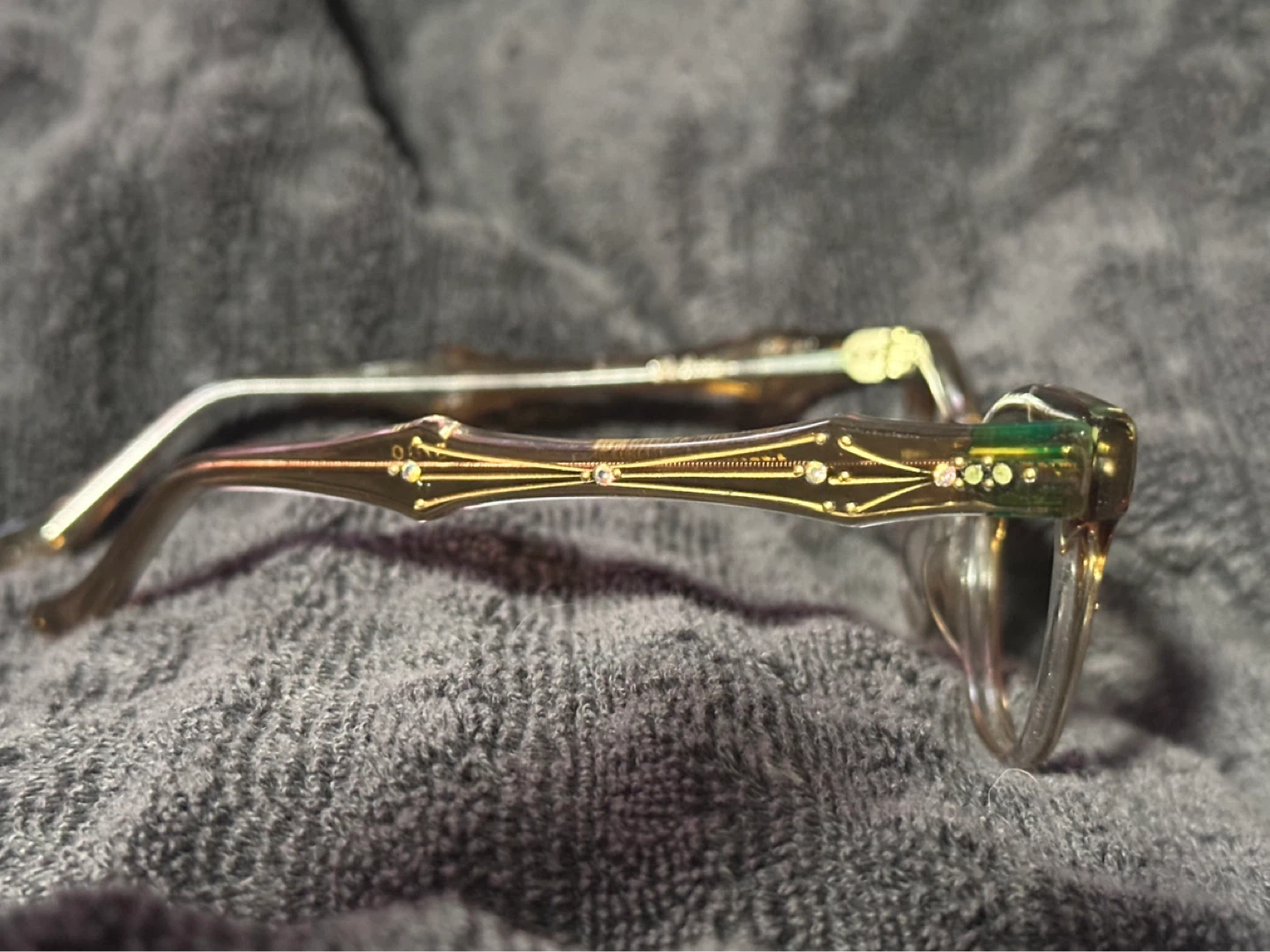 Signed Vintage Cats-eye Rhinestone Glasses Made in France - photo 4