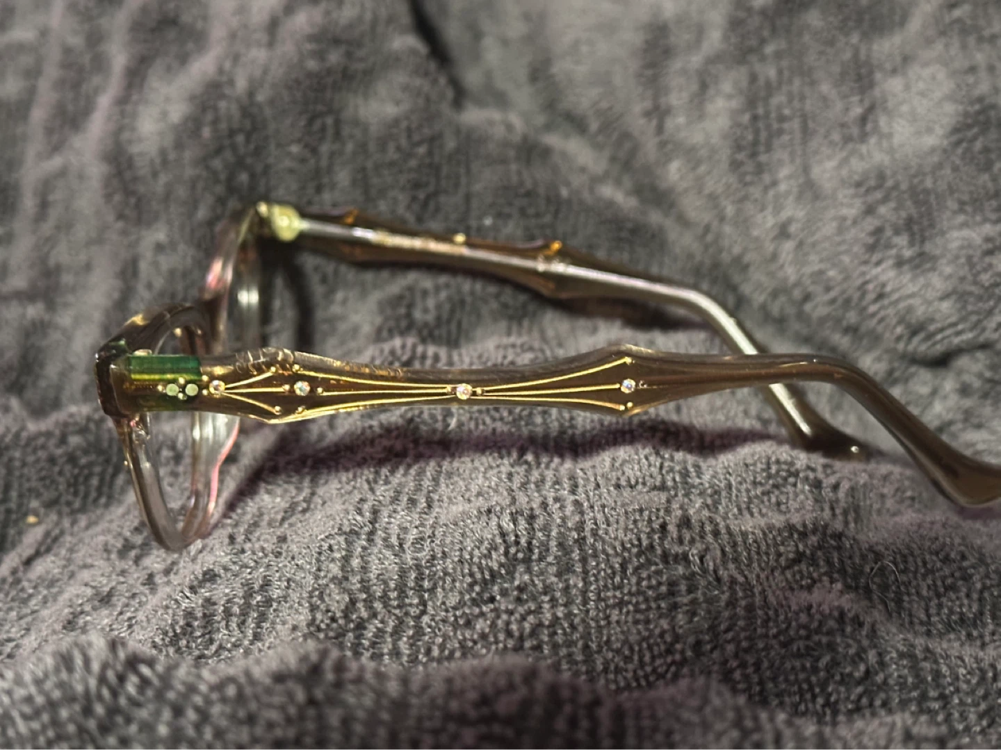 Signed Vintage Cats-eye Rhinestone Glasses Made in France - photo 2