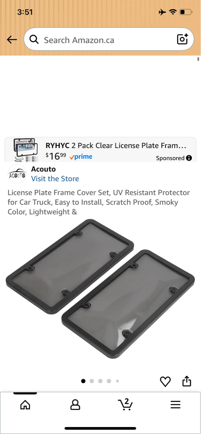 RYHYC 2 Pack Clear License Plate Frames