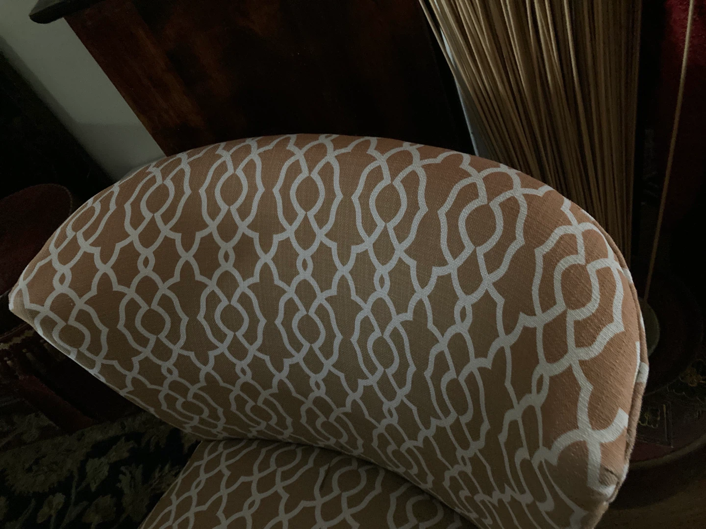 Yellow & white Patterned Accent Chair - photo 4