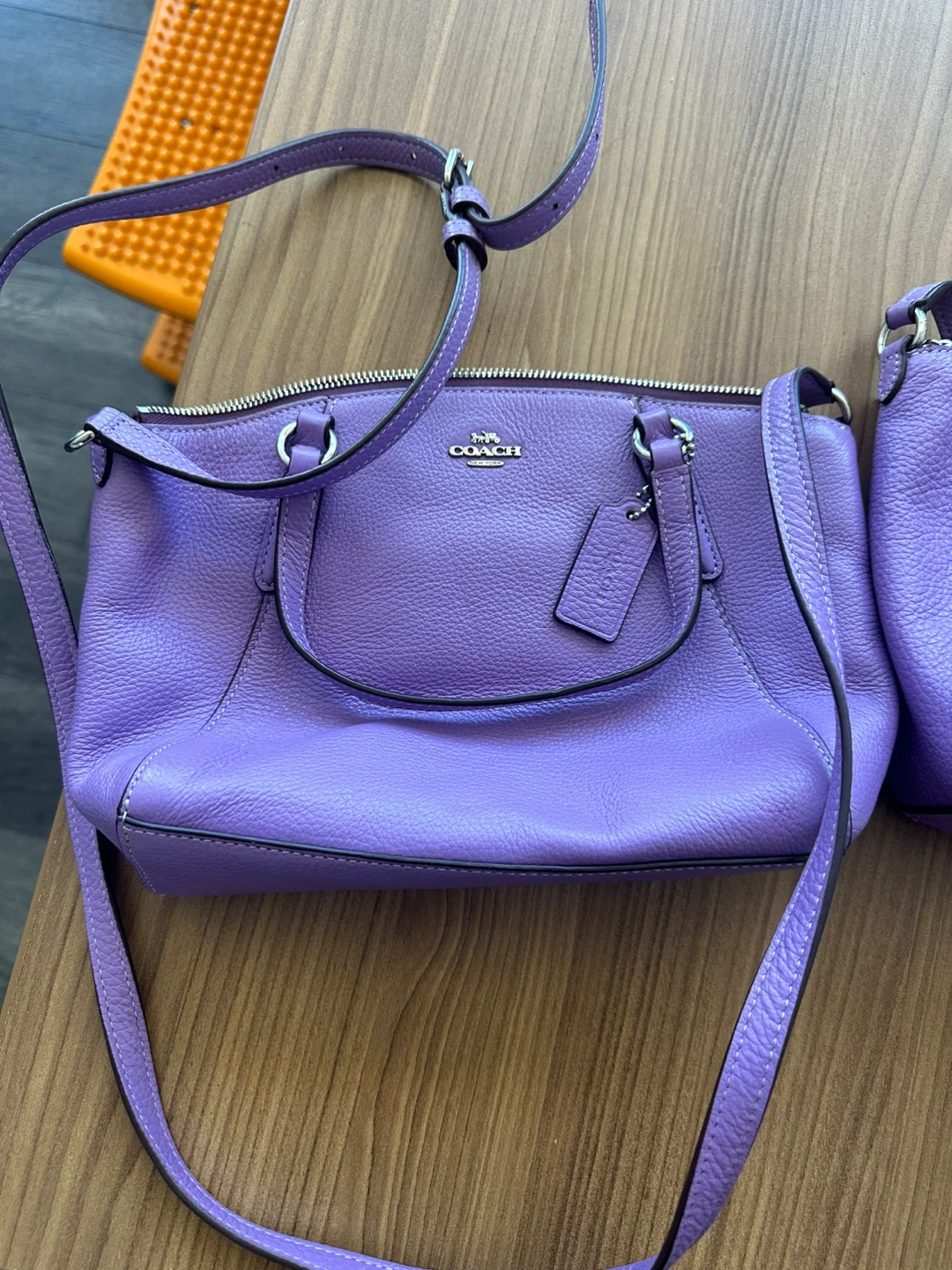 Coach Lavender Pebble Leather Satchel Bag - photo 4