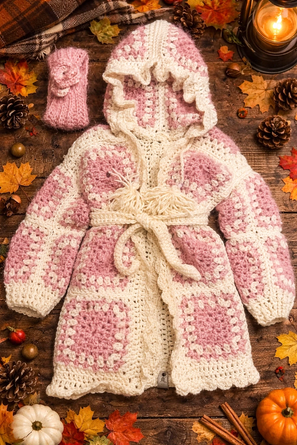 Handmade Crochet Baby Cardigan and Headband Set - photo 2
