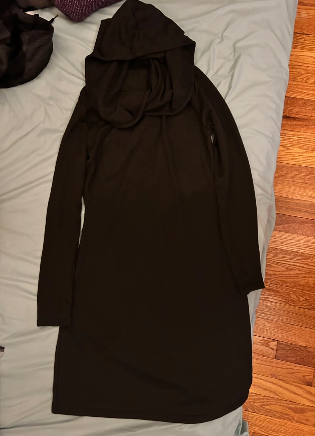 Black Hooded Tunic Dress