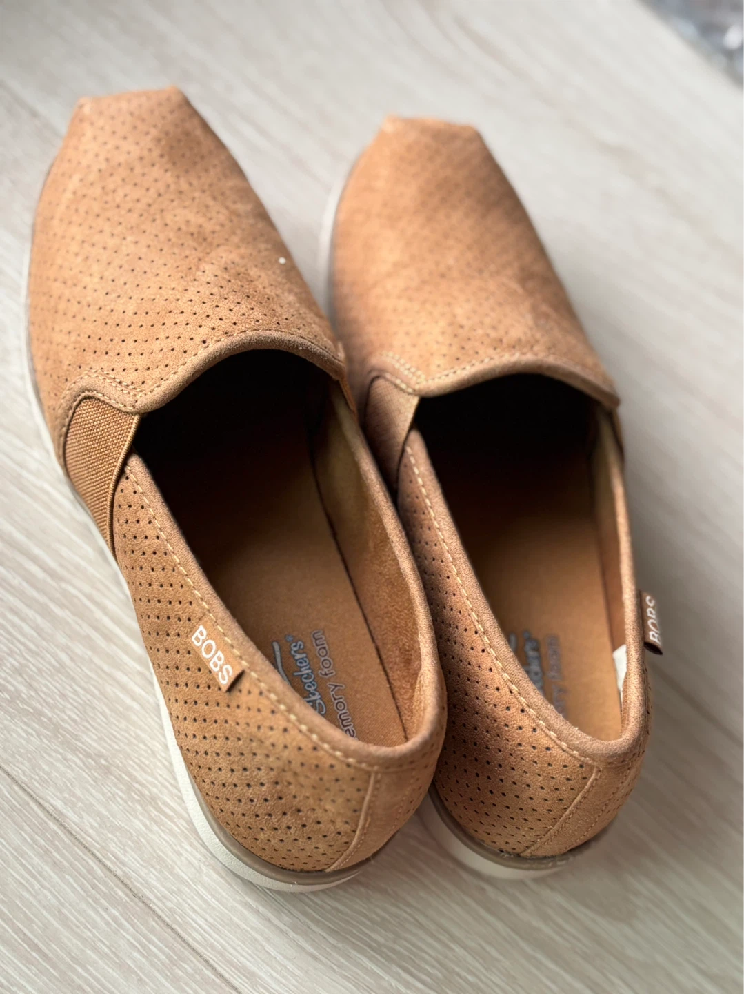 BOBS by Skechers Women's Slip-On Shoes - Tan - Size 6.5