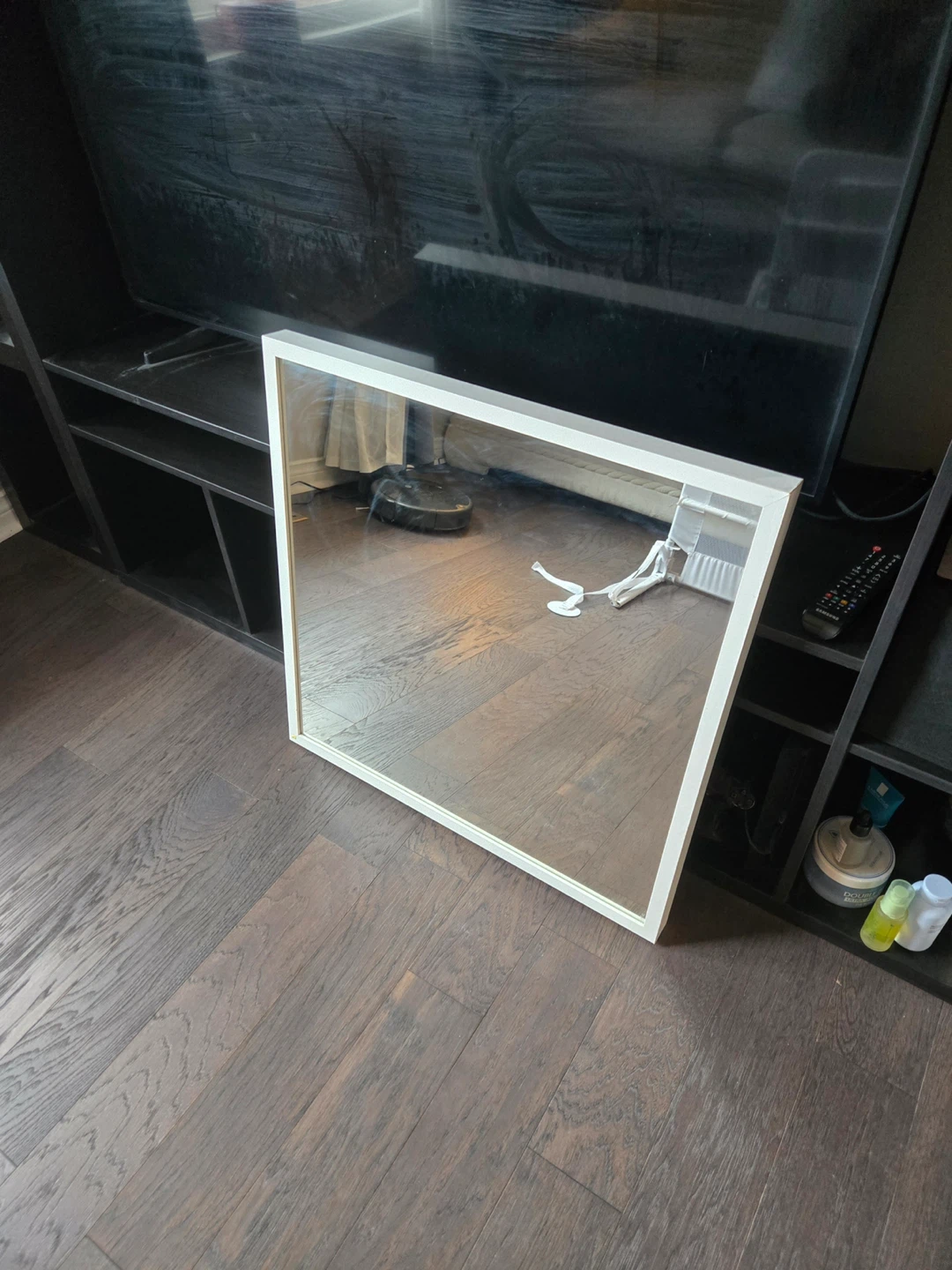 White Framed Square Mirror