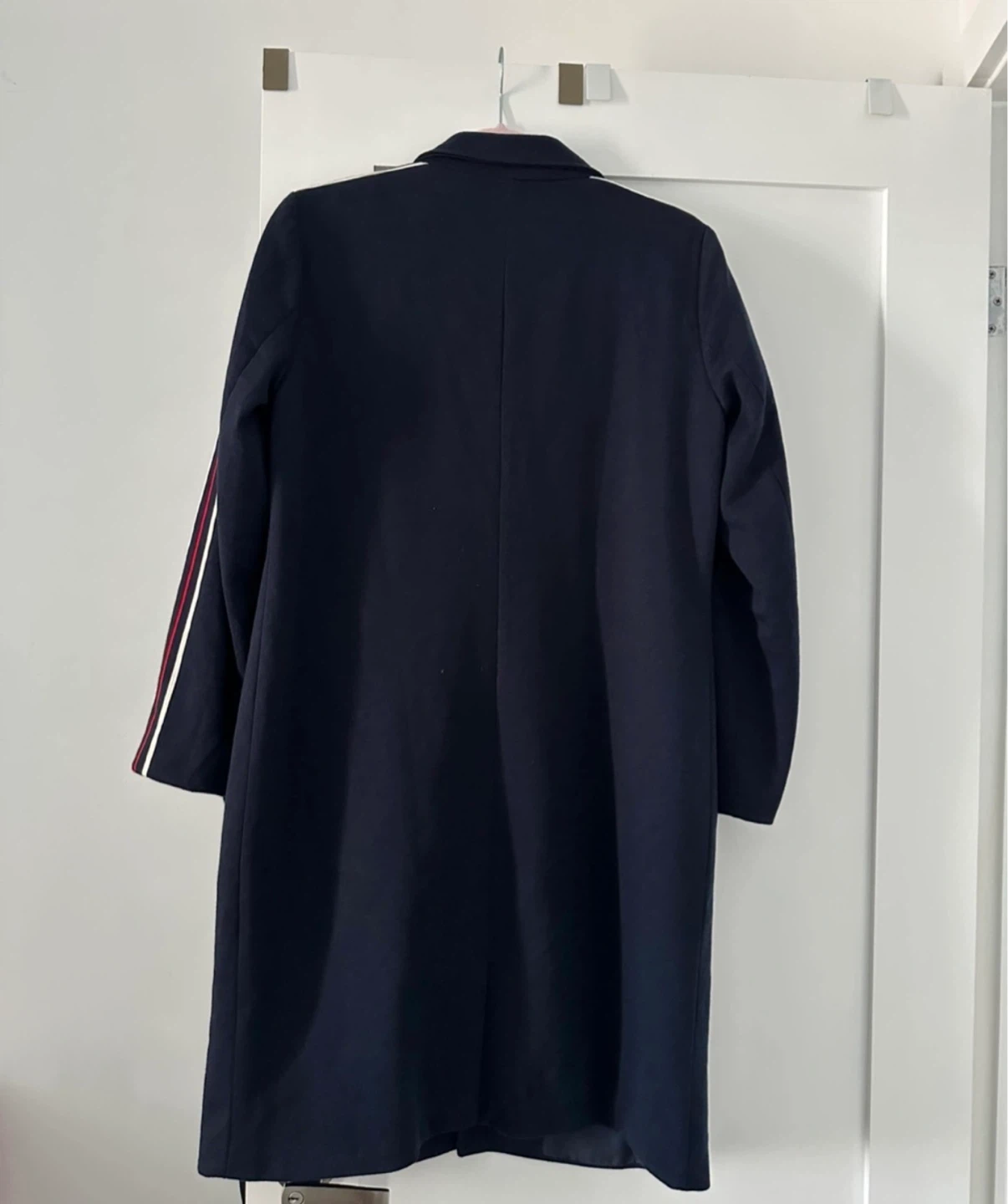 ONLY Navy Coat with Striped Sleeves - photo 2