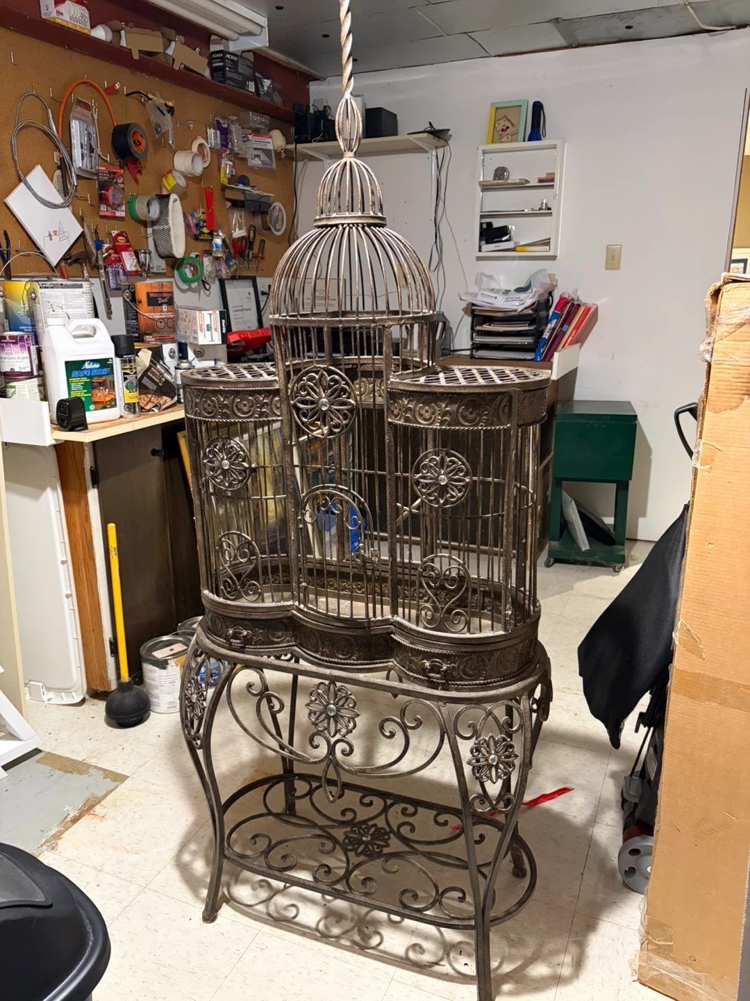 Ornate Metal Birdcage with Stand - photo 2