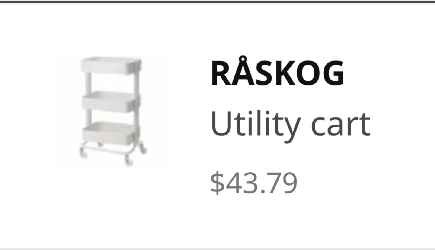 [Moving Sale] IKEA RÅSKOG Utility Cart (White)