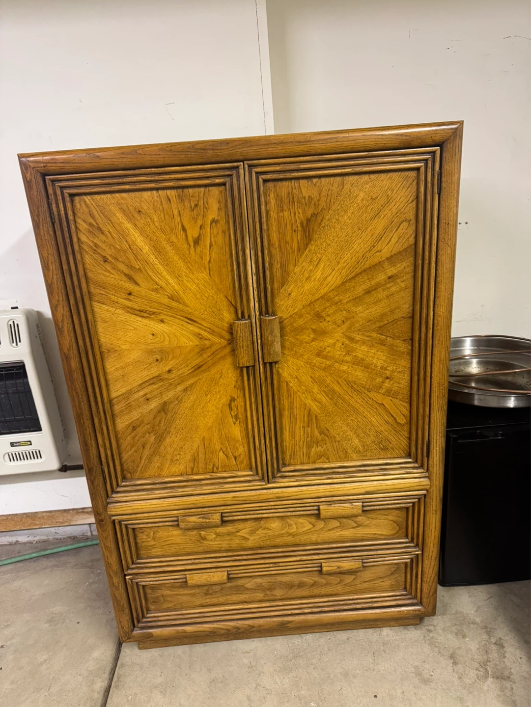 Vintage Wooden Armoire / Wardrobe with Drawers