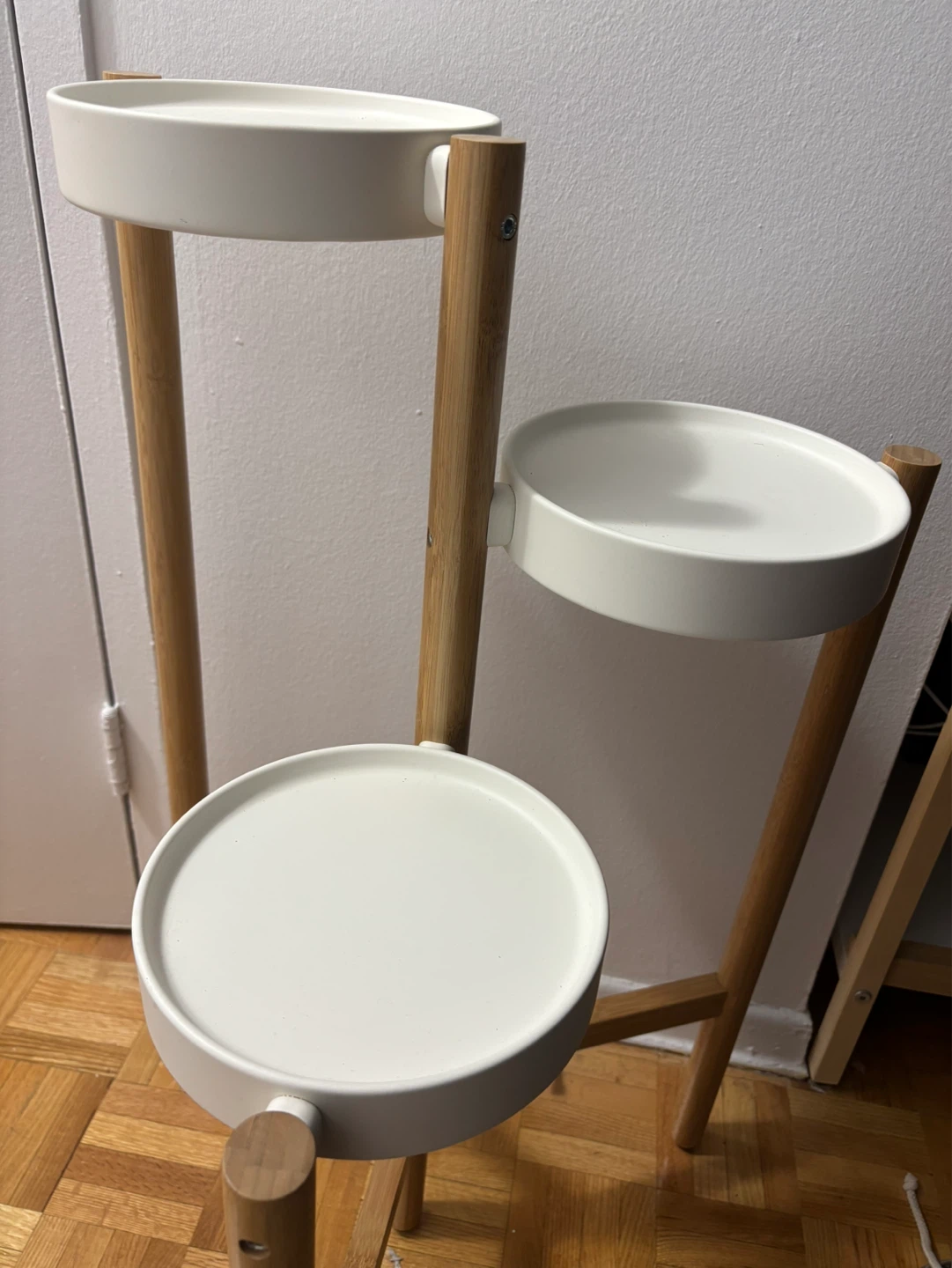 IKEA SATSUMAS Plant Stand, Bamboo/White, 78 cm - photo 3