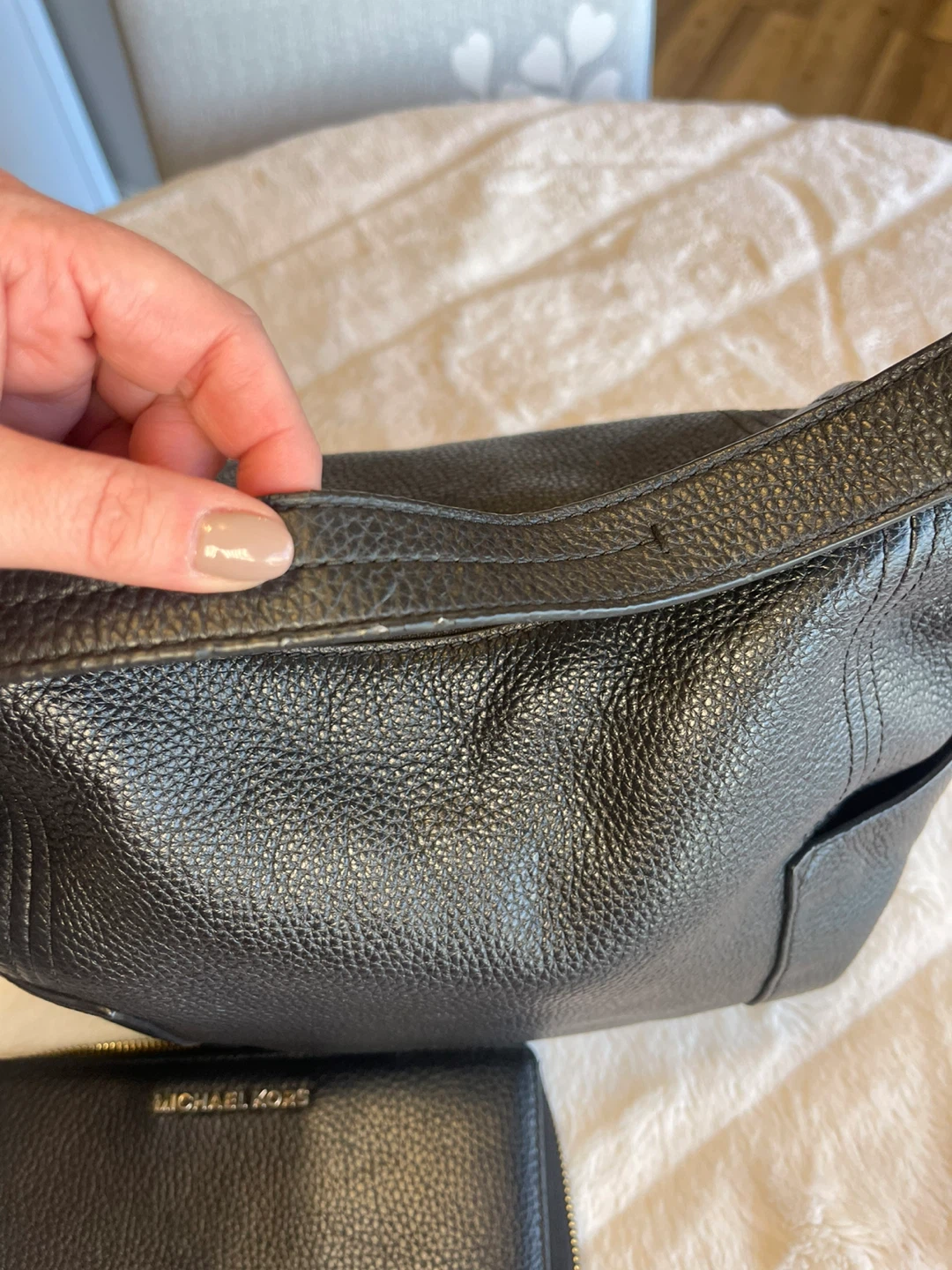 Michael Kors Black Leather Hobo Bag and Wallet Set - photo 3