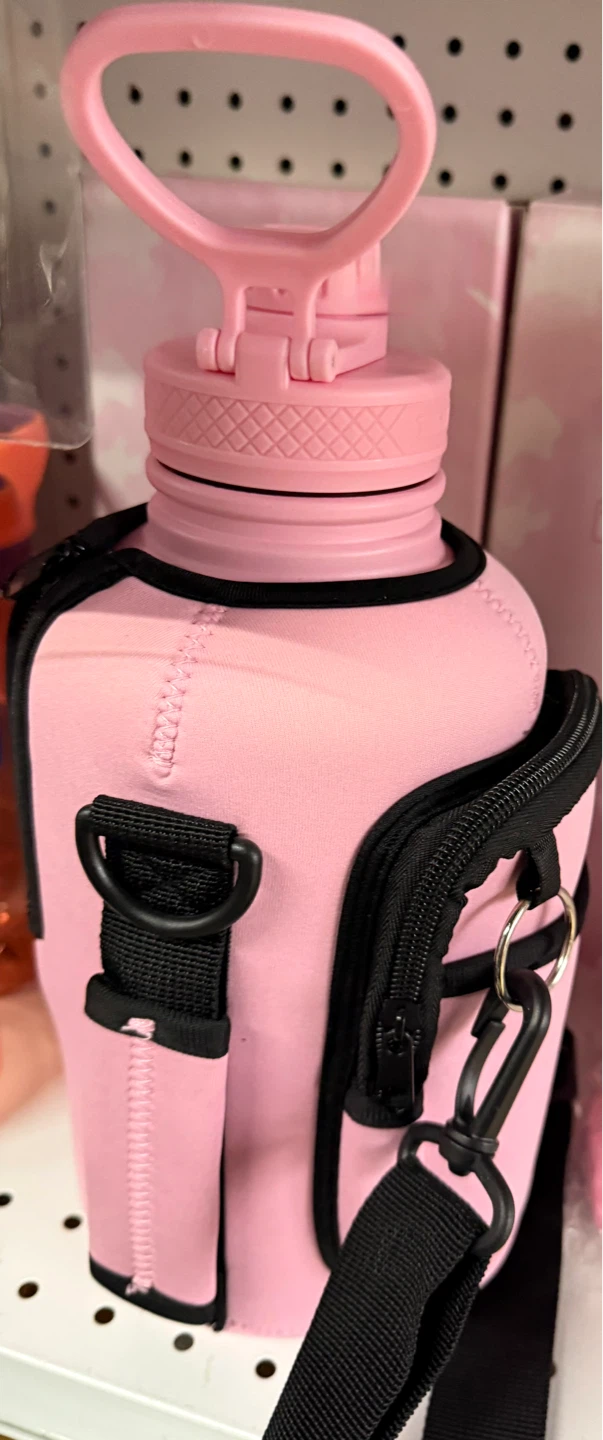 Thermosis Pink Water Bottle with Neoprene Sleeve and Straw Lid - photo 3