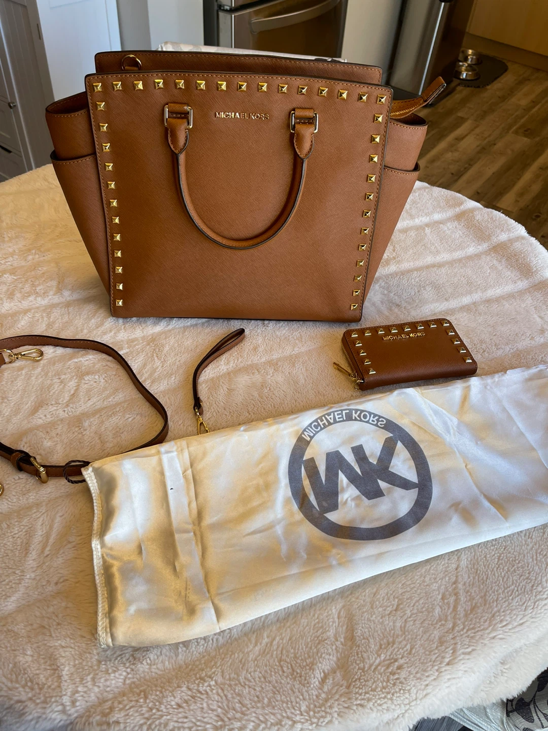 Michael Kors Studded Satchel Bag and Wallet Set - photo 2