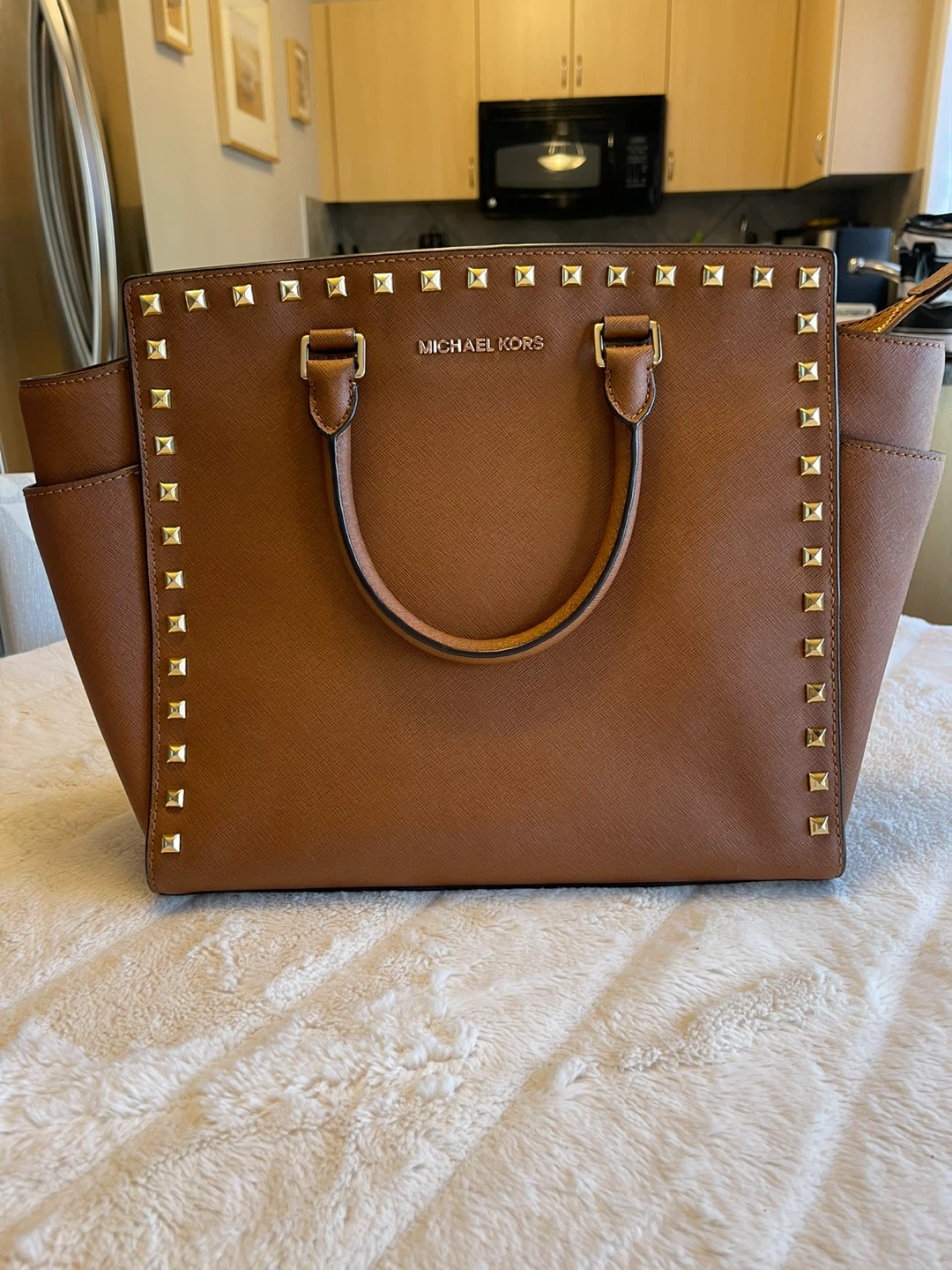 Michael Kors Studded Satchel Bag and Wallet Set
