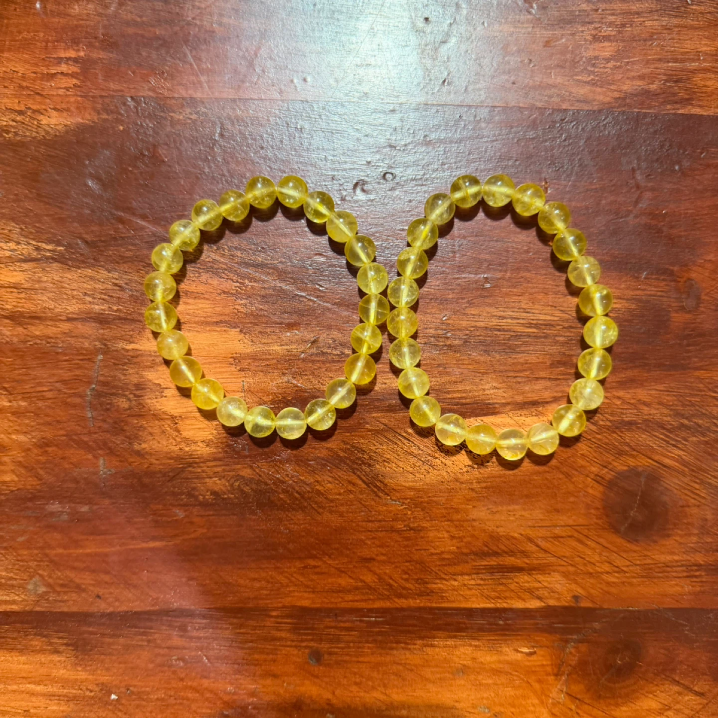 2 round citrine quartz bracelet
