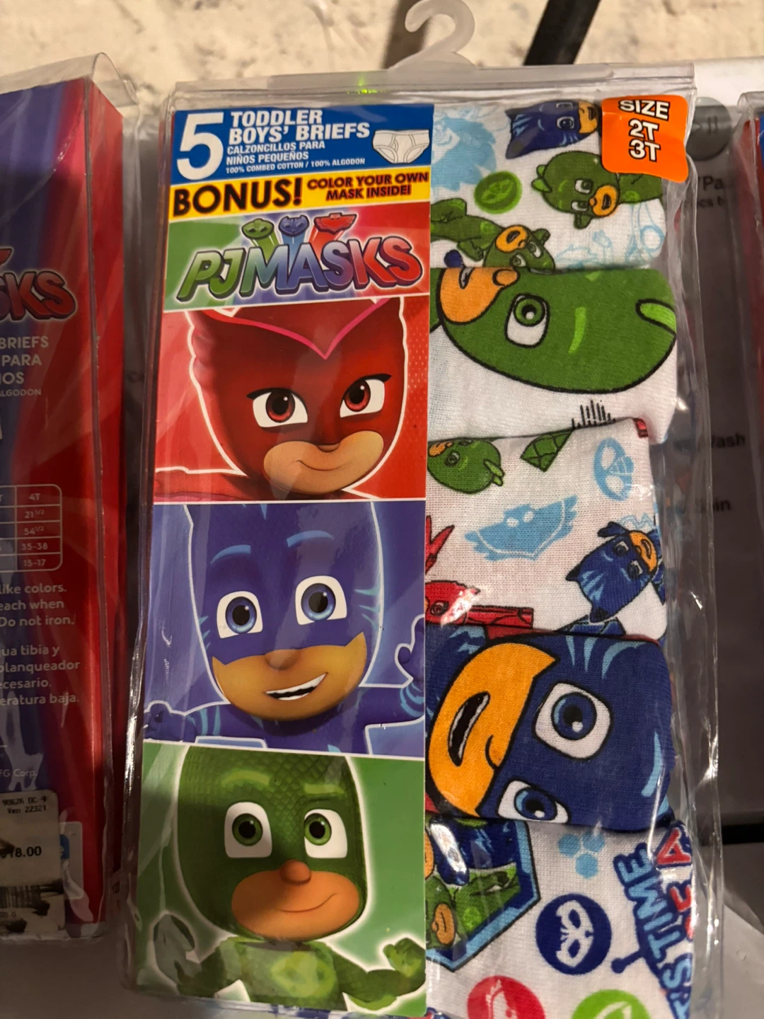 PJ Masks Toddler Boys Briefs 5 Pack each pack $4 - Size 2T/3T - photo 2