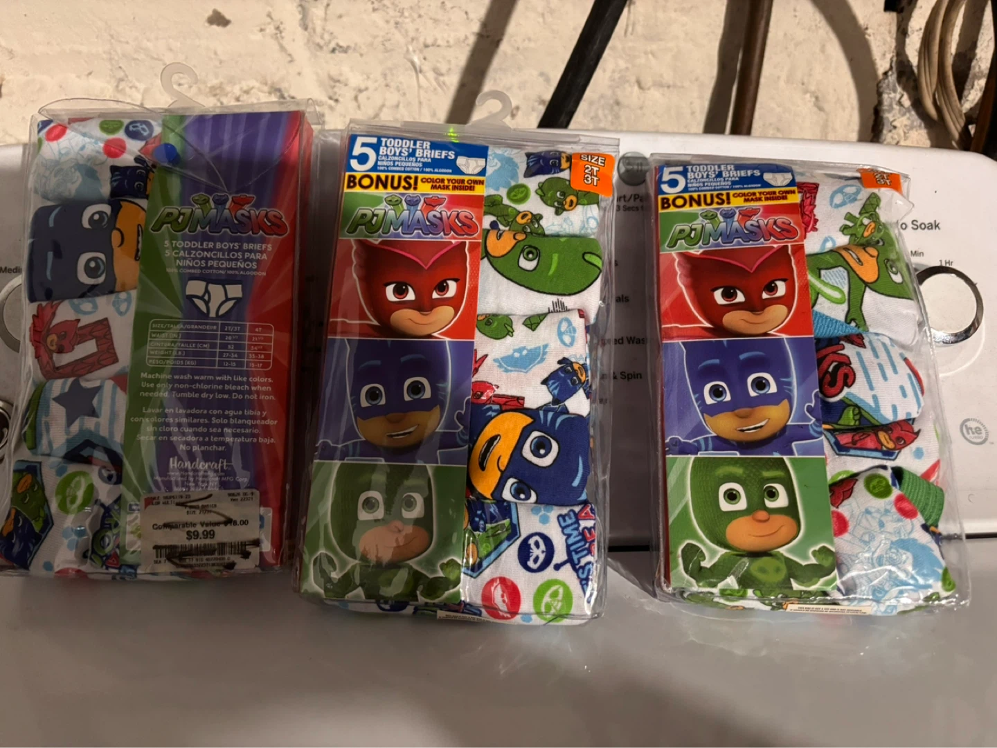 PJ Masks Toddler Boys Briefs 5 Pack each pack $4 - Size 2T/3T