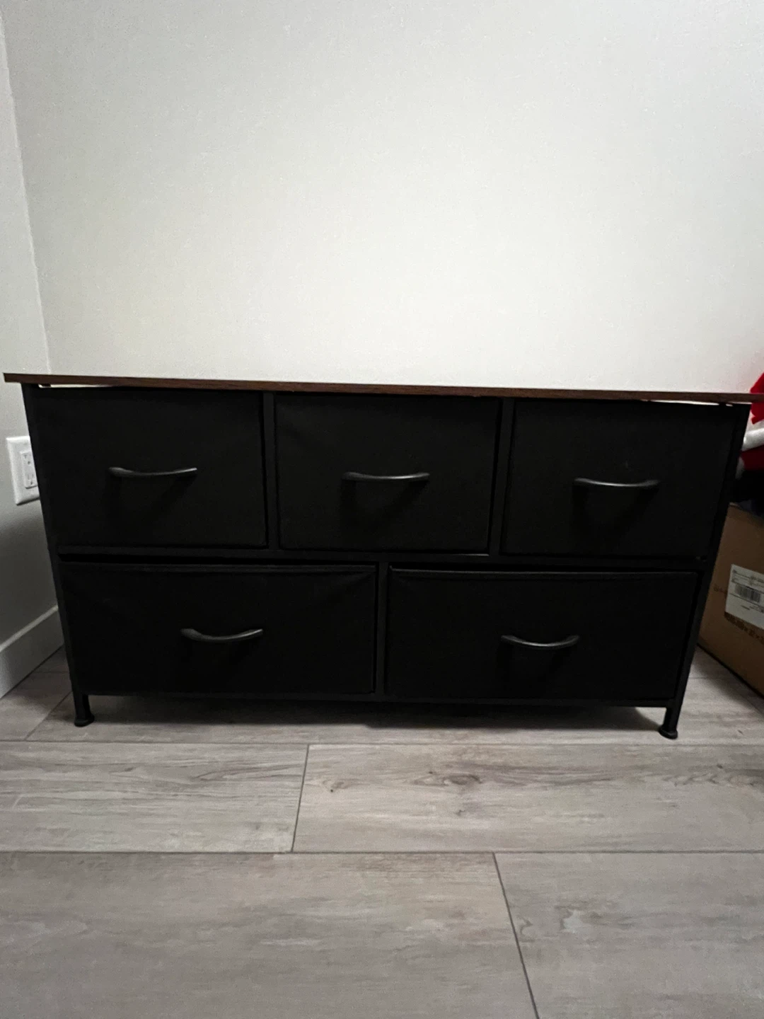 5-Drawer Fabric Dresser with Wood Top - photo 5