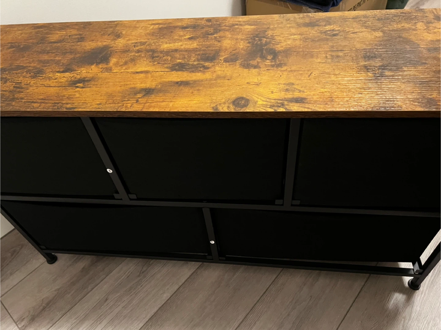 5-Drawer Fabric Dresser with Wood Top - photo 3