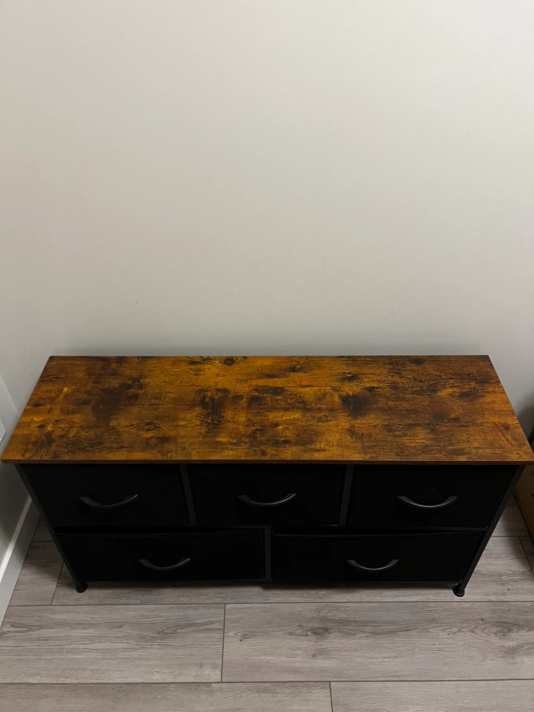 5-Drawer Fabric Dresser with Wood Top - photo 4